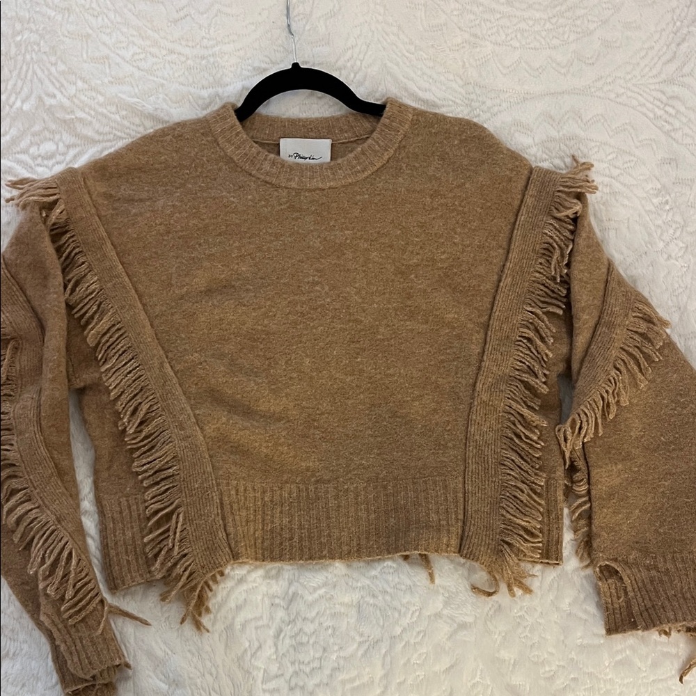 3.1 Phillip Lim Fringed Camel/Tan Sweater